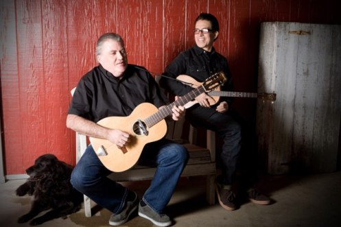 David Hidalgo, left, with his Los Lobos bandmate Louie Perez. Hidalgo plays with Alejandro Escovedo at The State Room on Friday, Dec. 7