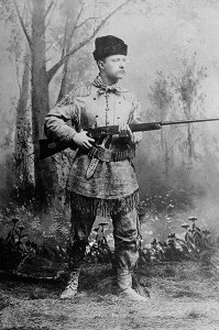 Theodore Roosevelt, posing as an 'outdoorsman'